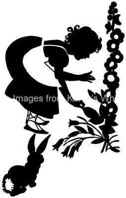 Girl Silhouette Images 1 - Girl with a Bunny