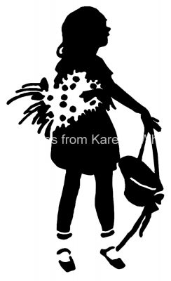Girl Silhouette Images 3 - Girl Holding Bouquet