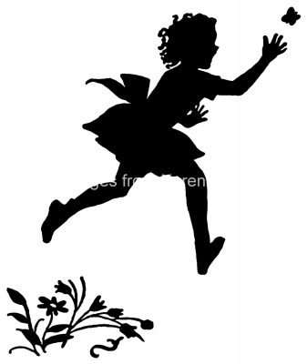 Girl Silhouette Images 4 - Girl Chasing Butterflies