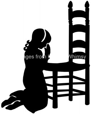 Girl Silhouette Images 6 - Girl Praying at a Chair
