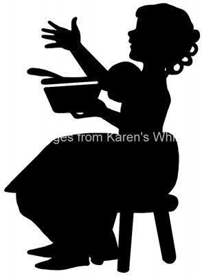 Girl Silhouette Images 8 - Girl Holding a Bowl