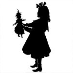 Girl Silhouette 18 - Playing with a Doll