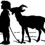 Girl Silhouette 3 - Child with a Goat