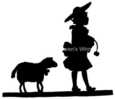 Girl Silhouette 4 - Girl with a Lamb
