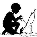 Child Silhouette 11 - Boy Baiting Hook