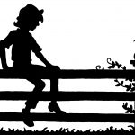 Child Silhouette 8 - Sitting on a Fence