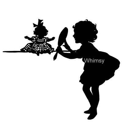 Child Silhouette 17 - Girl with her Doll