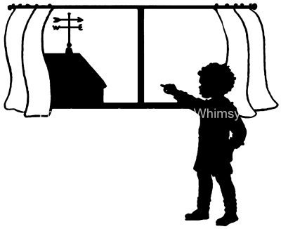Child Silhouette 3 - Child Pointing Outside