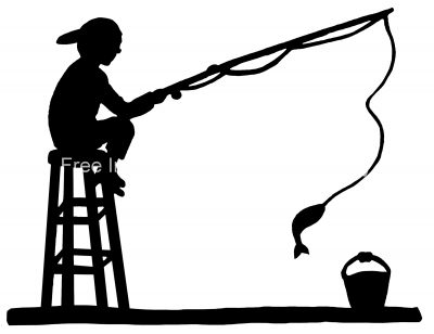 Child Silhouette 4 - Fishing from a Bucket