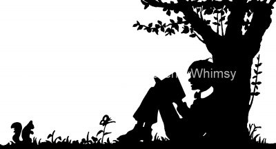 Child Silhouette 5 - Reading under a Tree