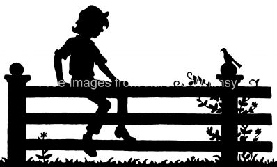 Child Silhouette 8 - Sitting on a Fence
