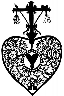 Silhouette Art 5 - Heart And Cross