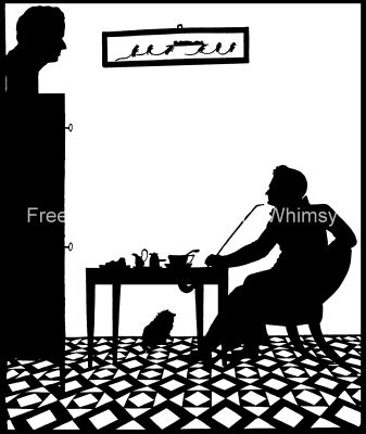 Silhouette Art 9 - Man Thinking at a Table