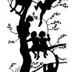 Child Silhouette Art 11 - Children in a Tree