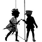 Child Silhouette Art 17 - Taking a Ticket