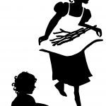 Child Silhouette Art 2 - Girl Doing Chores