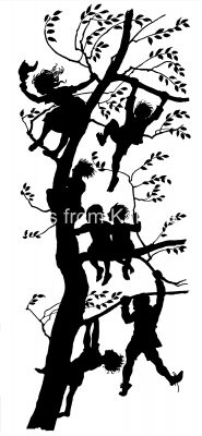 Child Silhouette Art 11 - Children in a Tree