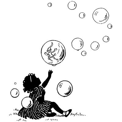Child Silhouette Art 20 - Elf in a Bubble
