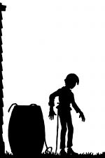 Boy Silhouette 13 - Tied to a Barrel