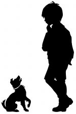 Boy Silhouette 3 - Boy and a Dog