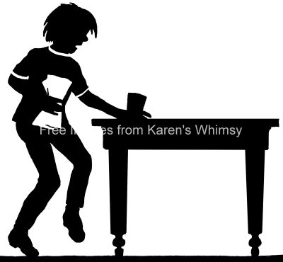 Boy Silhouette 5 - Boy at a Table