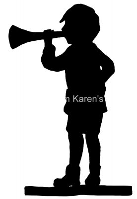 Boy Silhouette 6 - Blowing a Horn