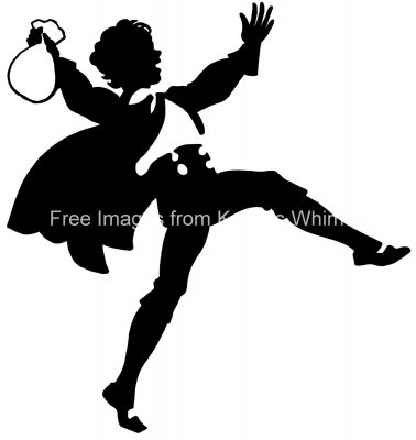 Silhouettes of Boys 12 - Happy Boy with a Sack