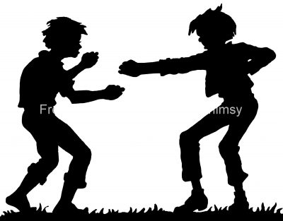 Silhouettes of Boys 13 - Boys in a Fight