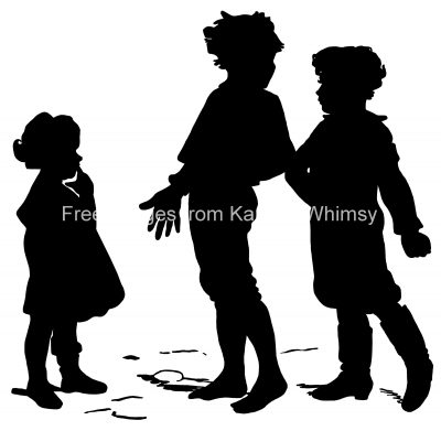 Silhouettes of Boys 14 - Two Boys and a Girl