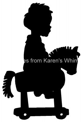 Silhouettes of Boys 9 - Boy Riding Toy Pony