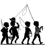 Kid Silhouette 10 - Kids Going Fishing