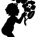 Kid Silhouette 3 - Child Smelling Flowers