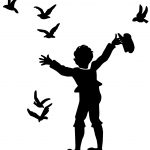 Kid Silhouette 5 - Waving at Birds