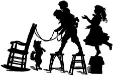 People Silhouette 2 - Children Playing on Chairs