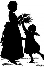 Mother Silhouettes 5 - Collecting Flowers