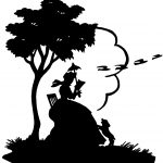 Lady Silhouette 2 - Lady Reading Under Tree
