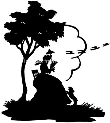 Lady Silhouette 2 - Lady Reading Under Tree