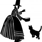 Female Silhouette Images 1 - Woman Feeding a Cat
