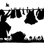 Female Silhouette Images 8 - Drying Clothes Outside