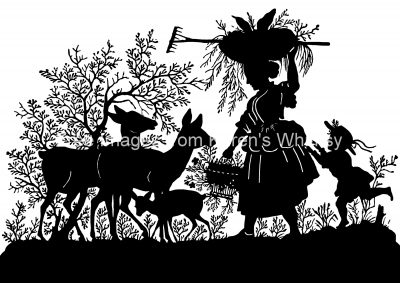 Female Silhouette Images 5 - Working in the Country