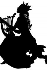 Silhouette Woman 9 - Woman Playing Harp