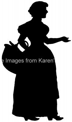 Silhouette Woman 1 - Carrying a Basket