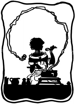 Silhouette Woman 5 - Cooking a Meal