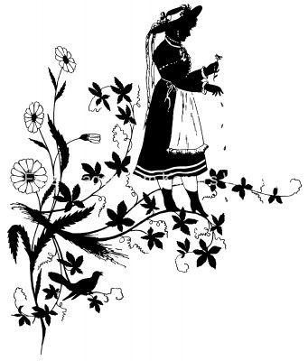Woman Silhouette Image 6 - Picking Flower Petals