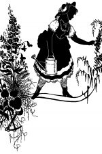 Woman Silhouette Image 7 - Watering the Garden