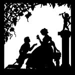 Man and Woman Silhouette 7 - Man Giving Woman Rose