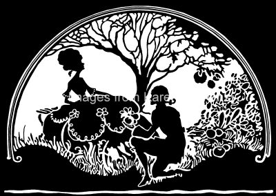 Man and Woman Silhouette 2 - Together Under Tree
