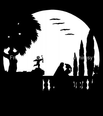 Man and Woman Silhouette 9 - Before the Moon