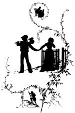 Couple Silhouette 12 - Man and Woman Say Farewell