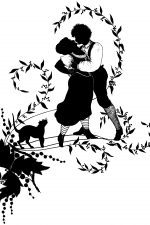 Couple Silhouette 8 - Couple about to Kiss